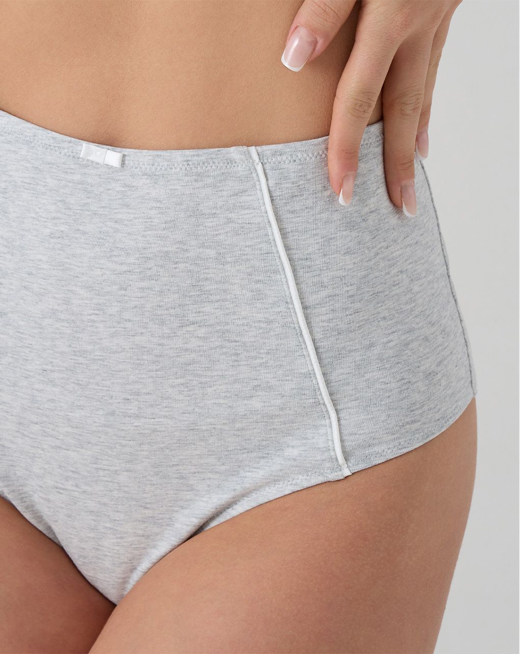 Slip premaman vita alta grigio inserti bianchi