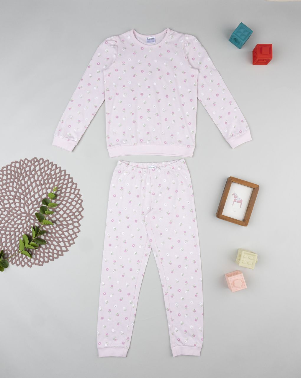 Pigiama lungo bimba fiori