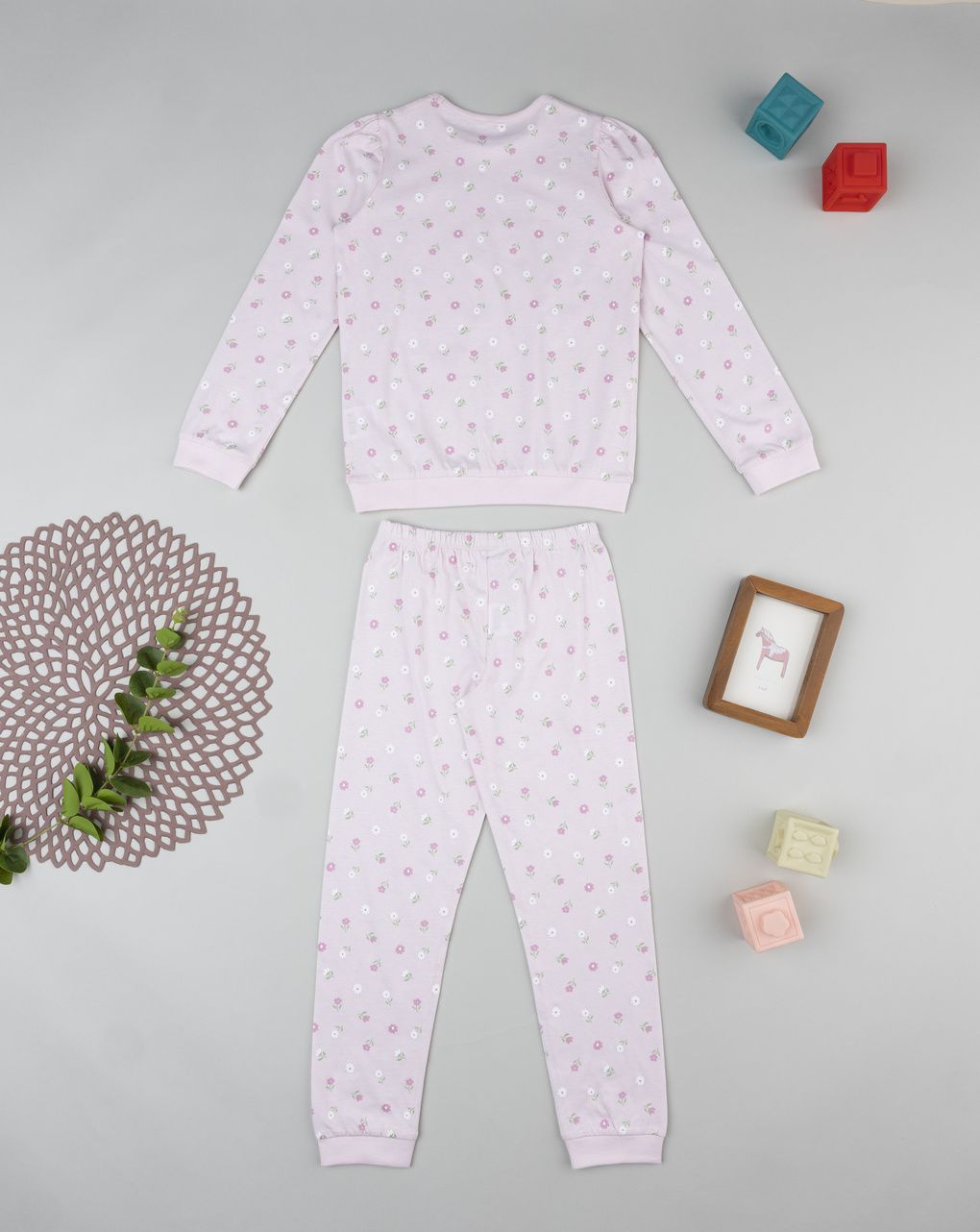 Pigiama lungo bimba fiori