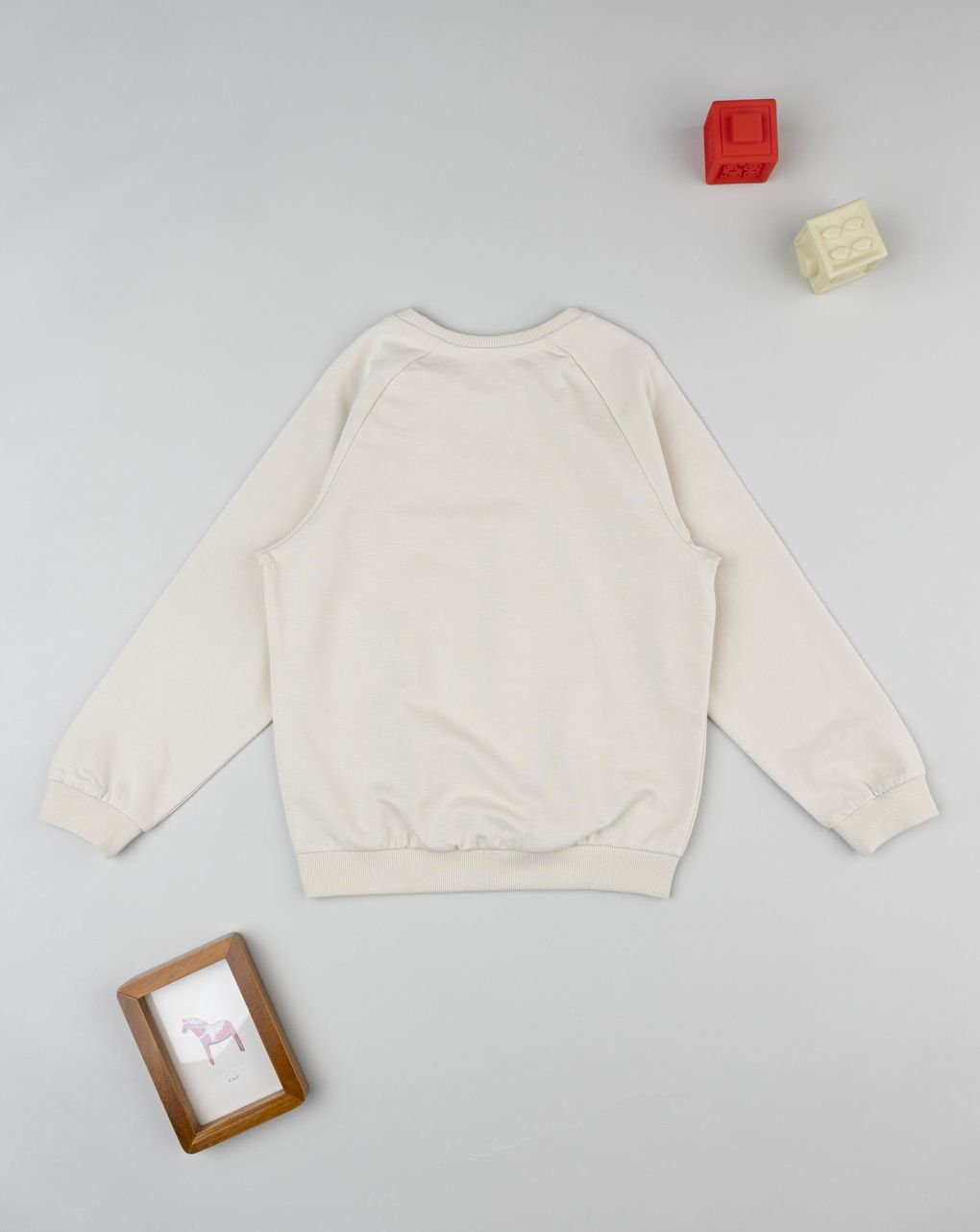 Felpa leggera bimba beige stampata