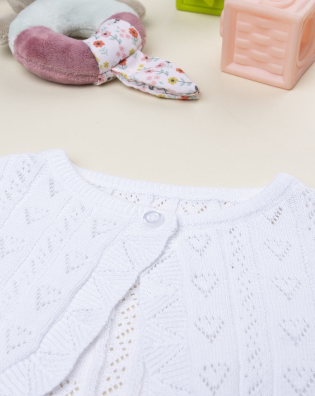Cardigan bimba bianco cuori