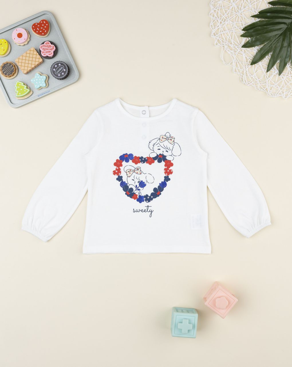 T-shirt bimba bianca stampa
