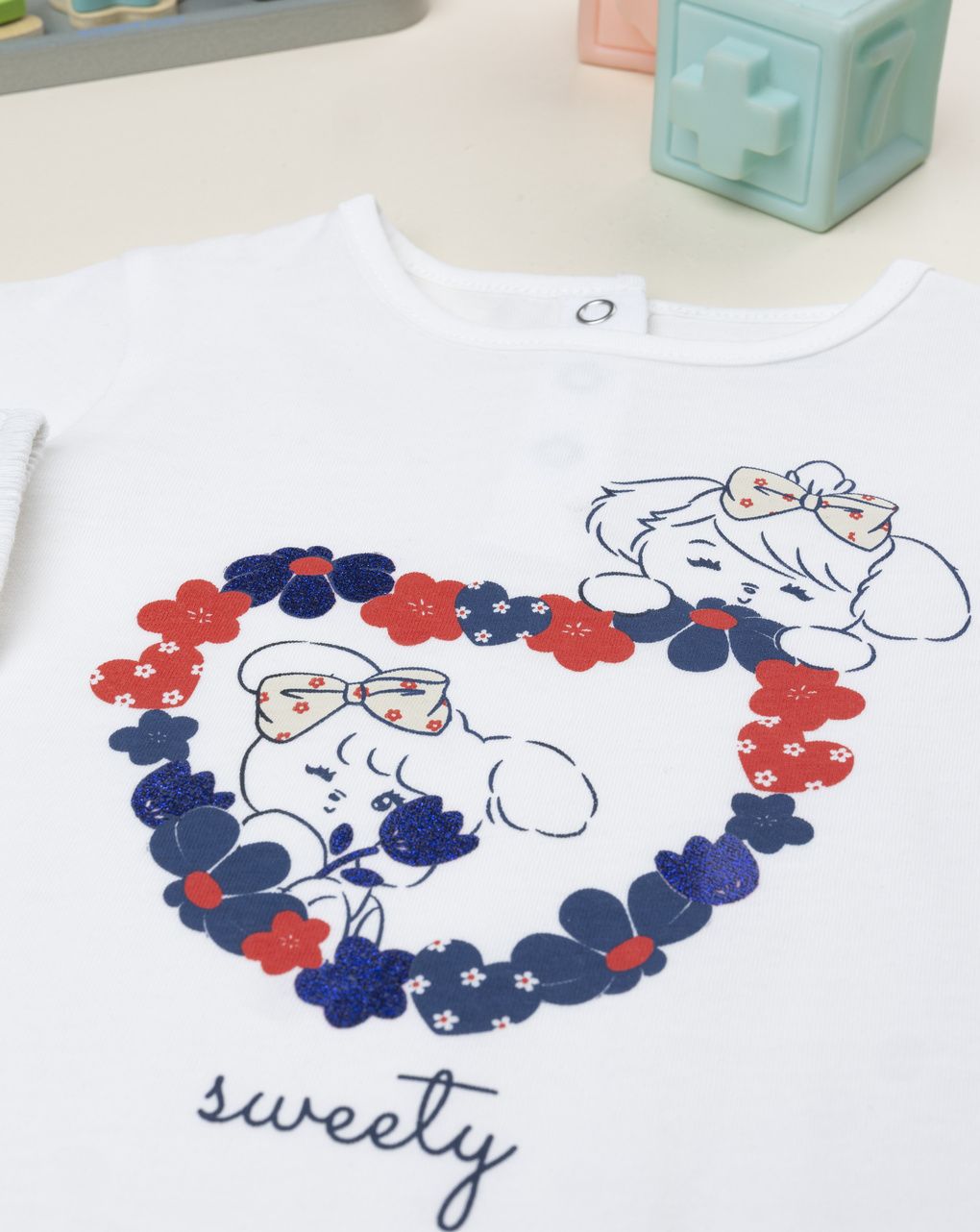 T-shirt bimba bianca stampa