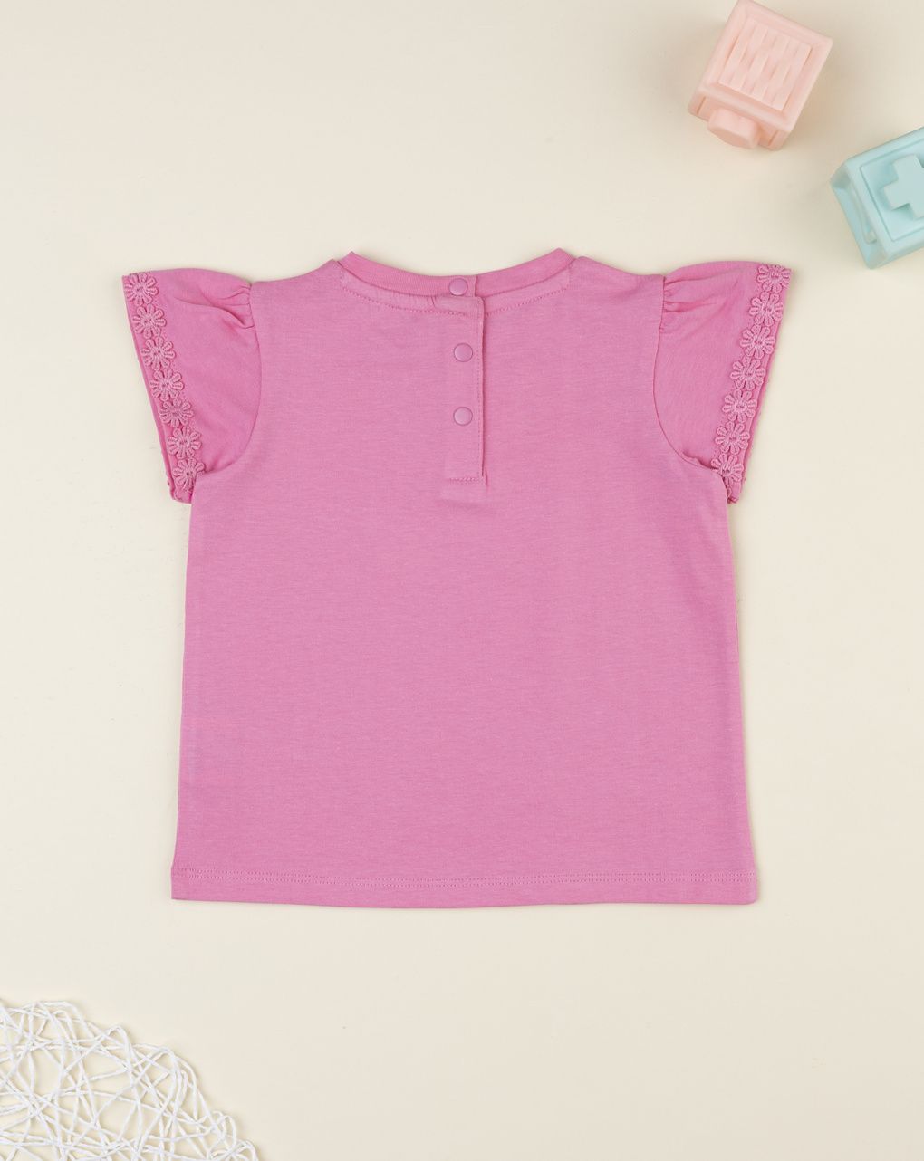 T-shirt rosa bambina maniche aletta