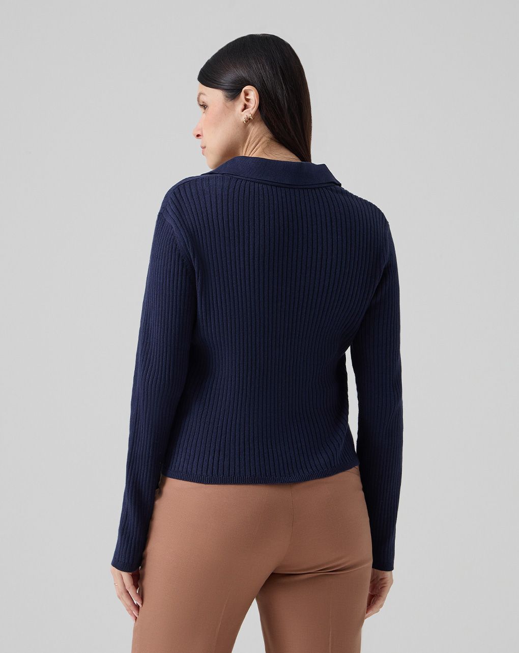 Cardigan premaman blu in tricot rib