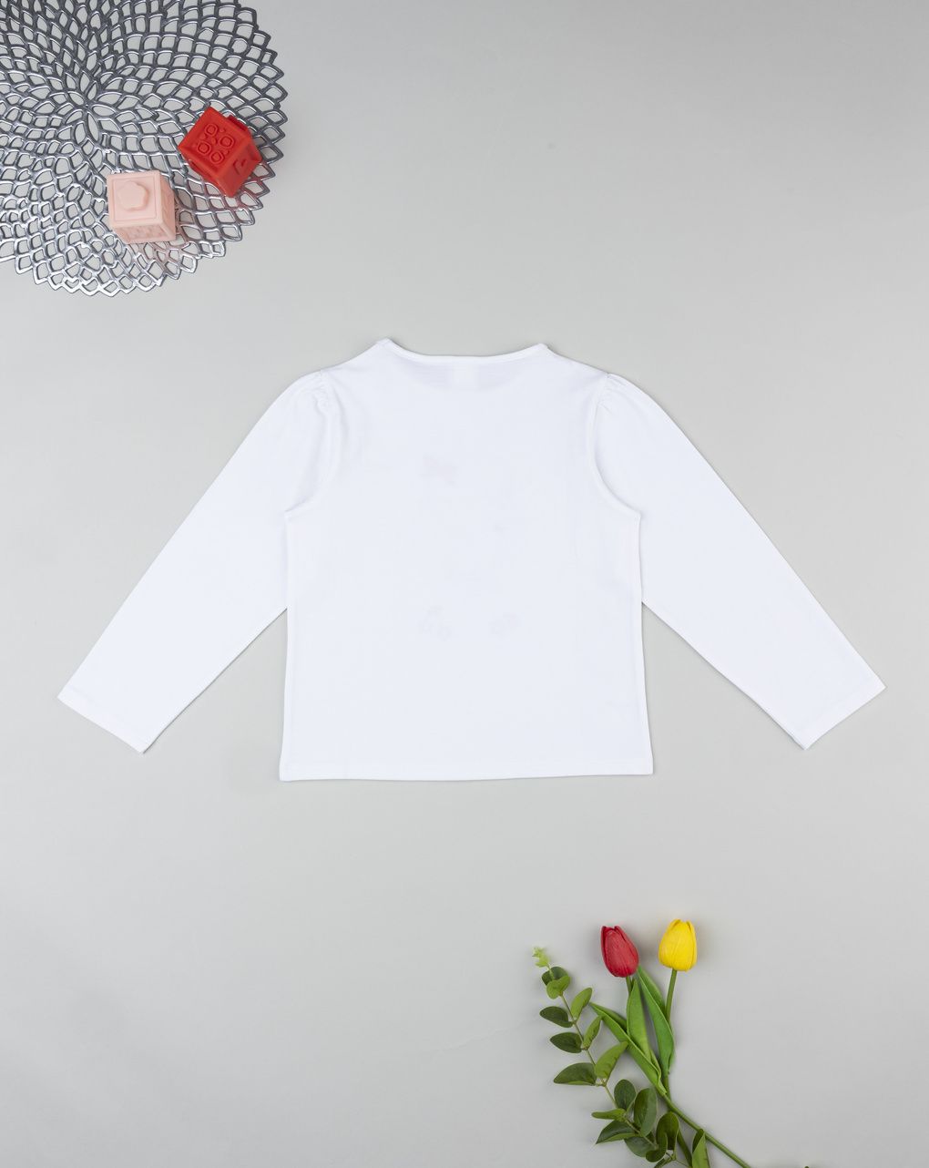 T-shirt bimba bianca stampata
