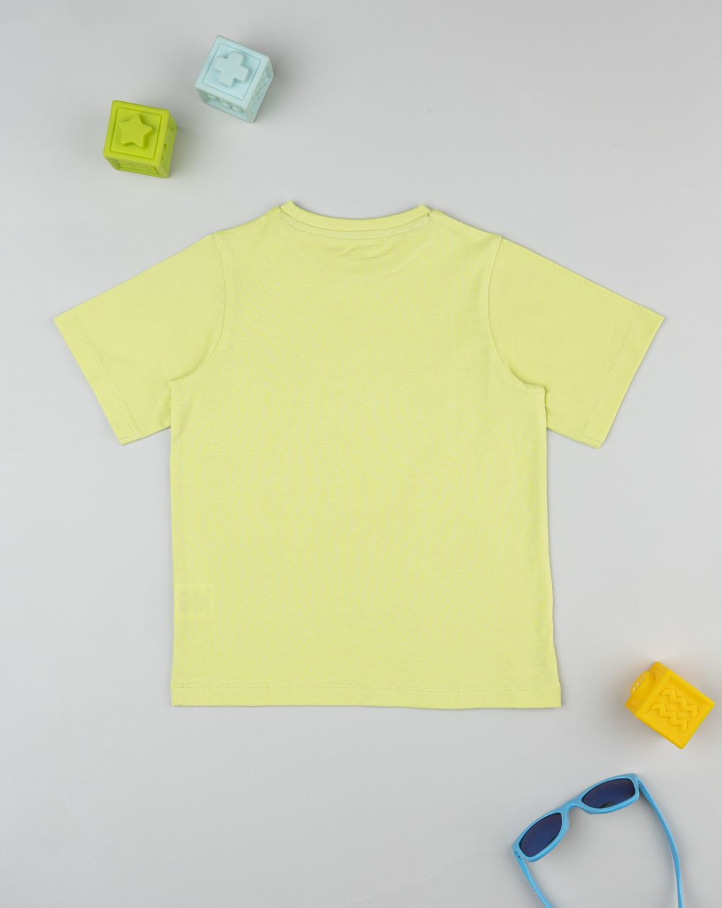 T-shirt bimbo gialla stampa leone