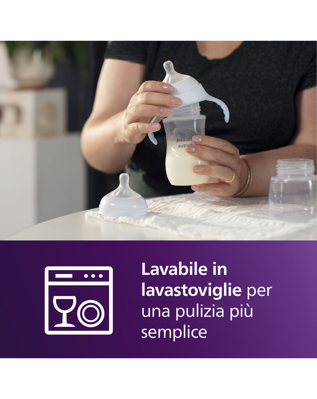Bicchiere evolutivo natural response 125 ml, con tettarella flusso 5 (extra-veloce). età consigliata: 6m+. tazza biberon 1 pz - philips avent