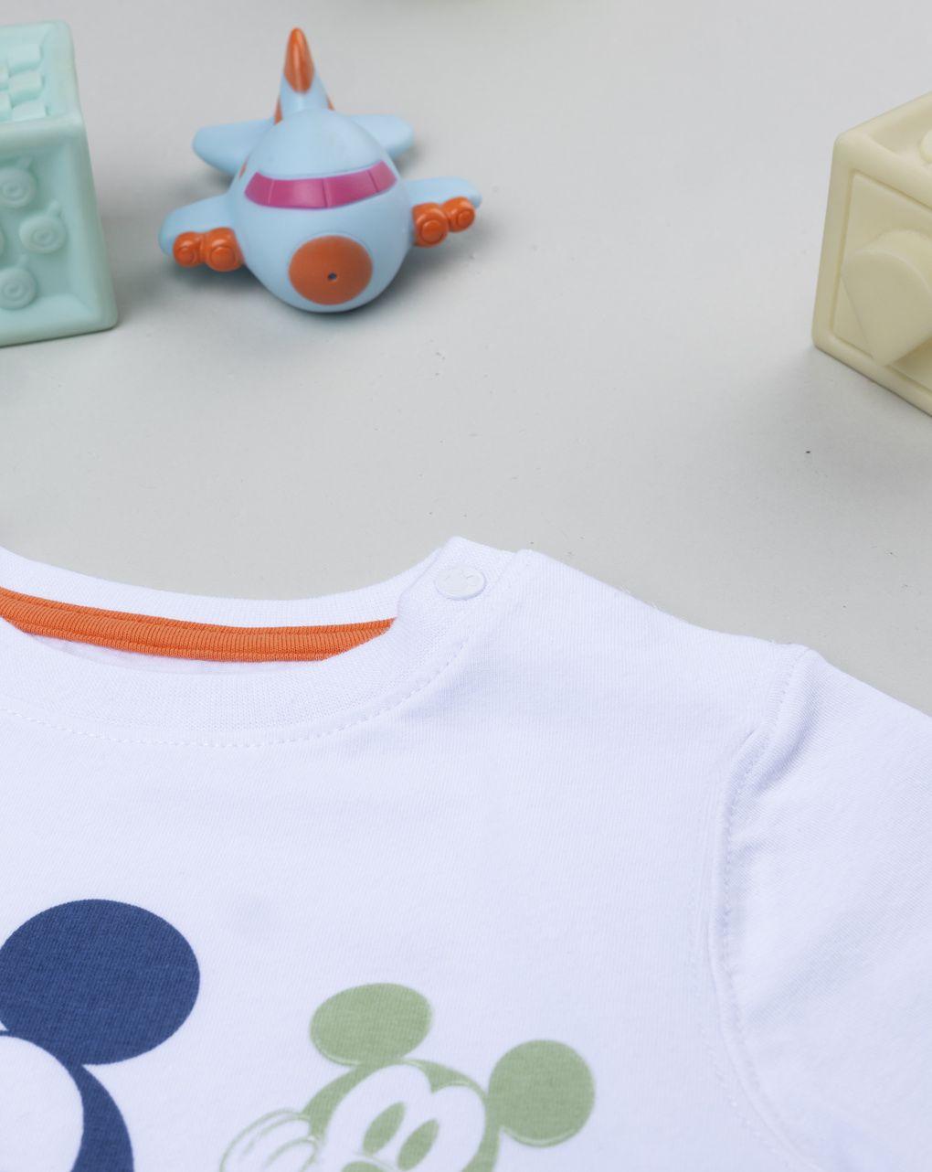 T-shirt bimbo bianca mickey mouse