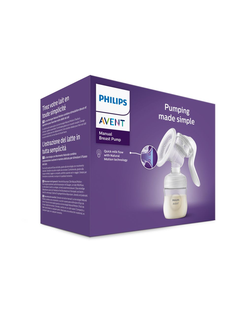 Tiralatte manuale singolo natural motion, estrazione facile e veloce, stimola il flusso del latte. senza bpa*.  modello scf430/01 - philips avent
