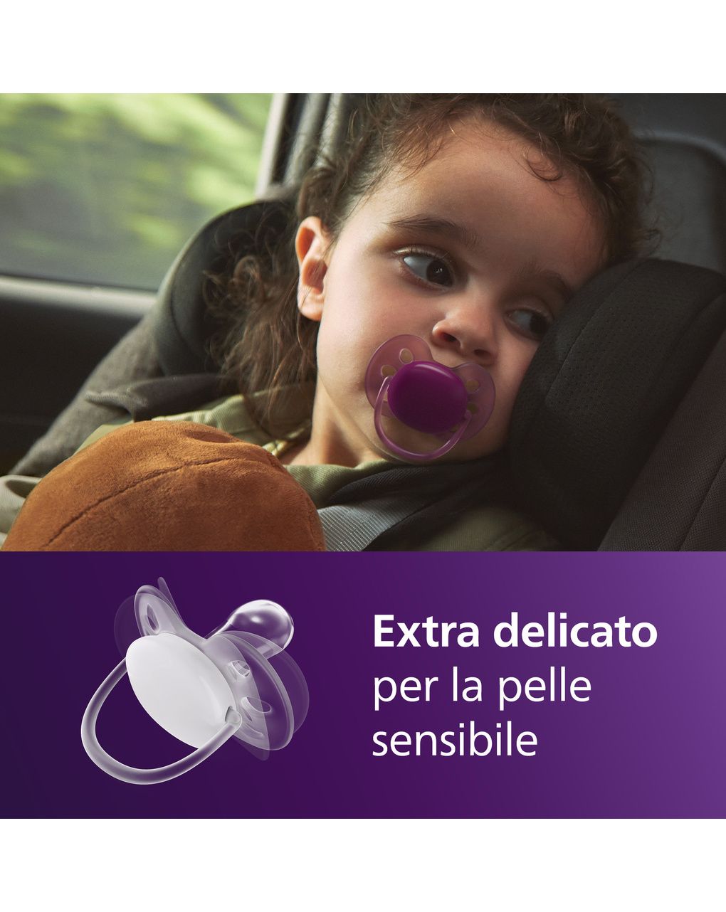 Succhietti ultra soft 18m+ pastello viola e marrone, a base vegetale - set da 2 ciucci - philips avent