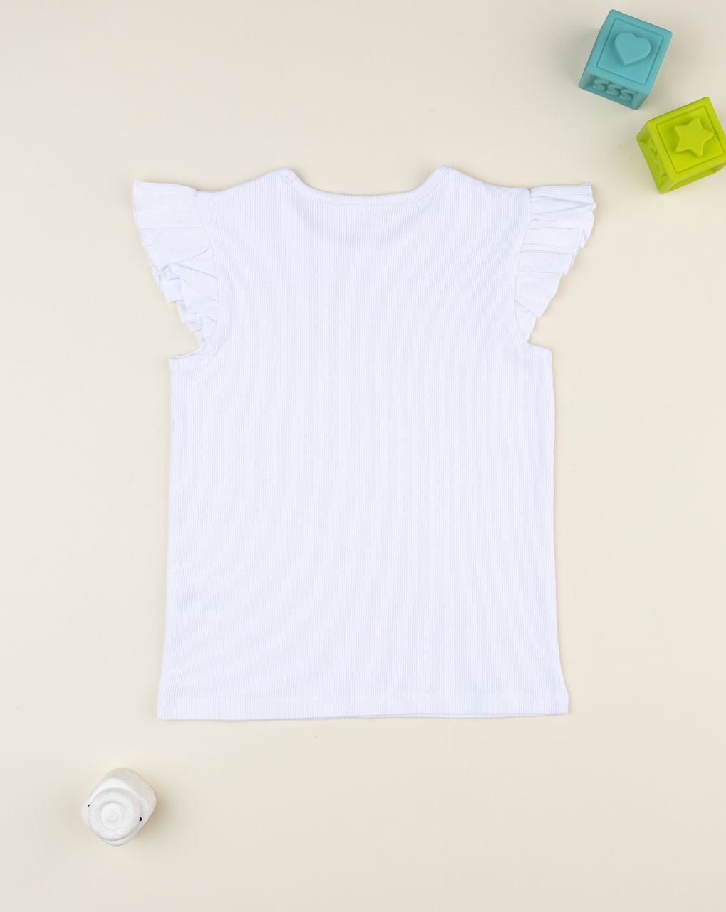 T-shirt bianca bimba maniche aletta