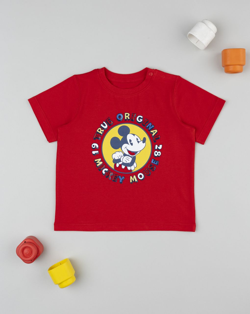 T-shirt bimbo rossa mickey mouse