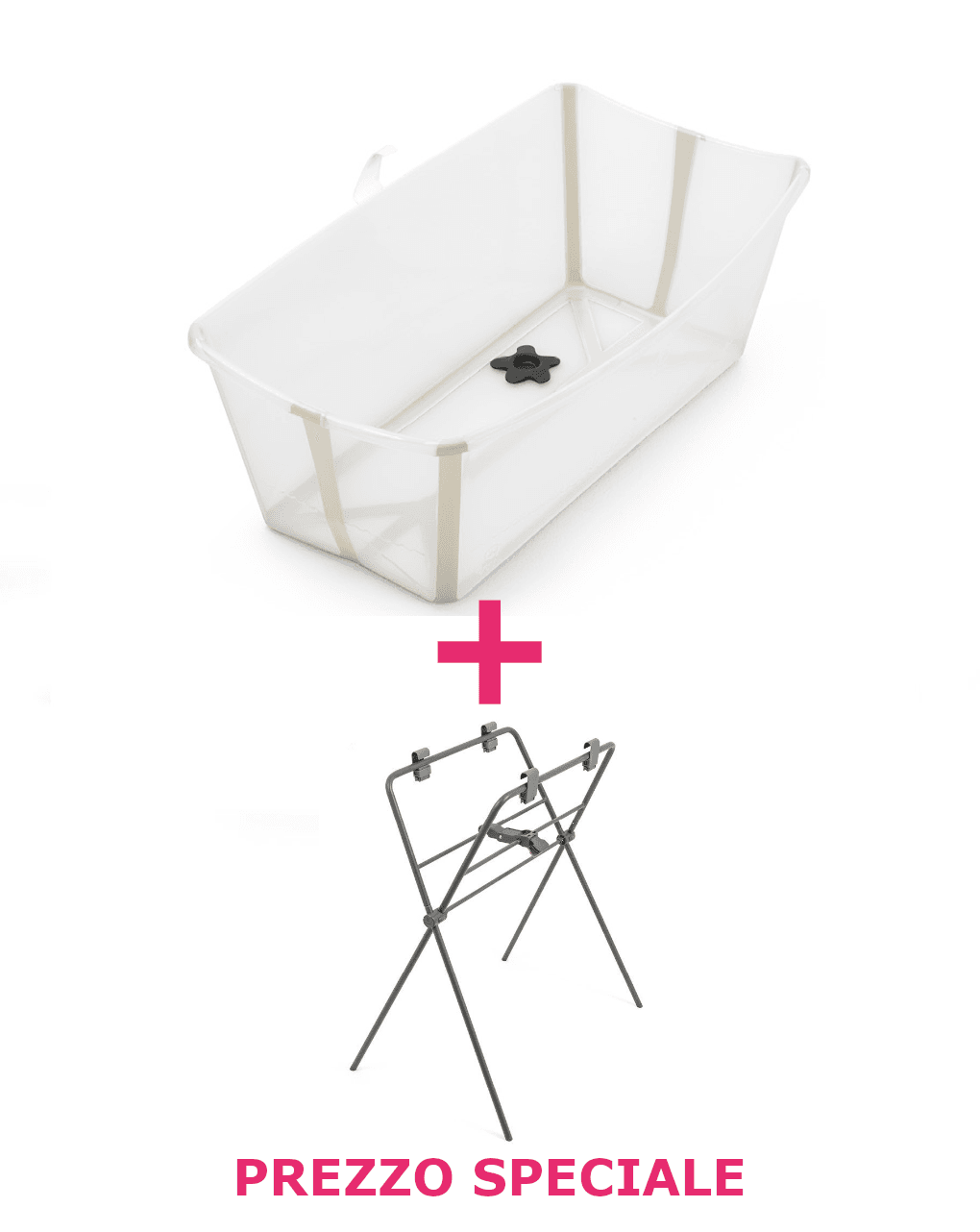 Flexi bath sandy beige + supporto per flexi bath a un prezzo speciale - stokke®