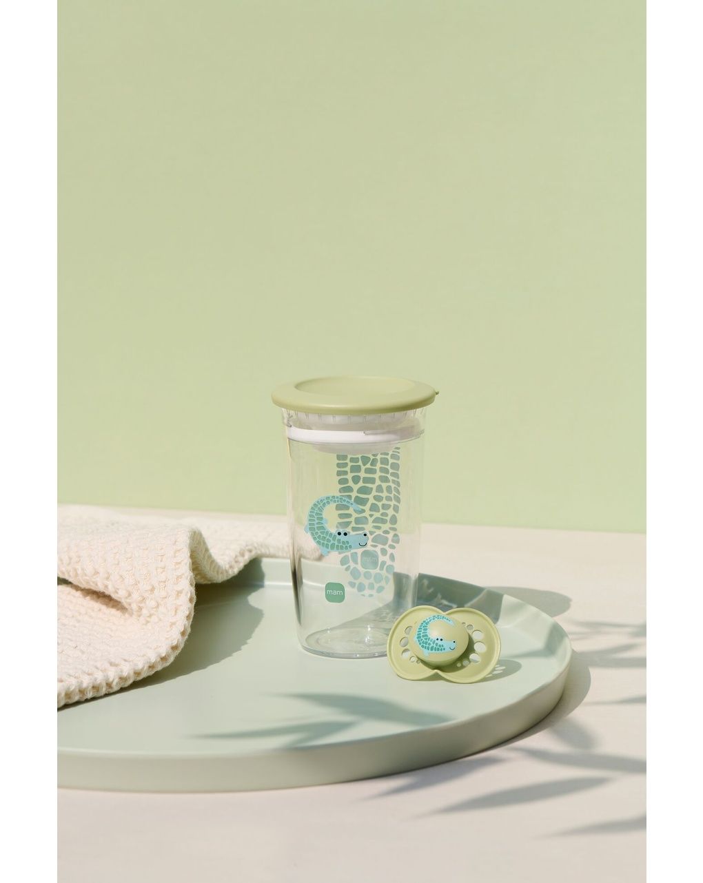 Tazza bambini easy to drink cup 360° (290 ml), 8m+ con valvola antigoccia, azzurro-verde - mam