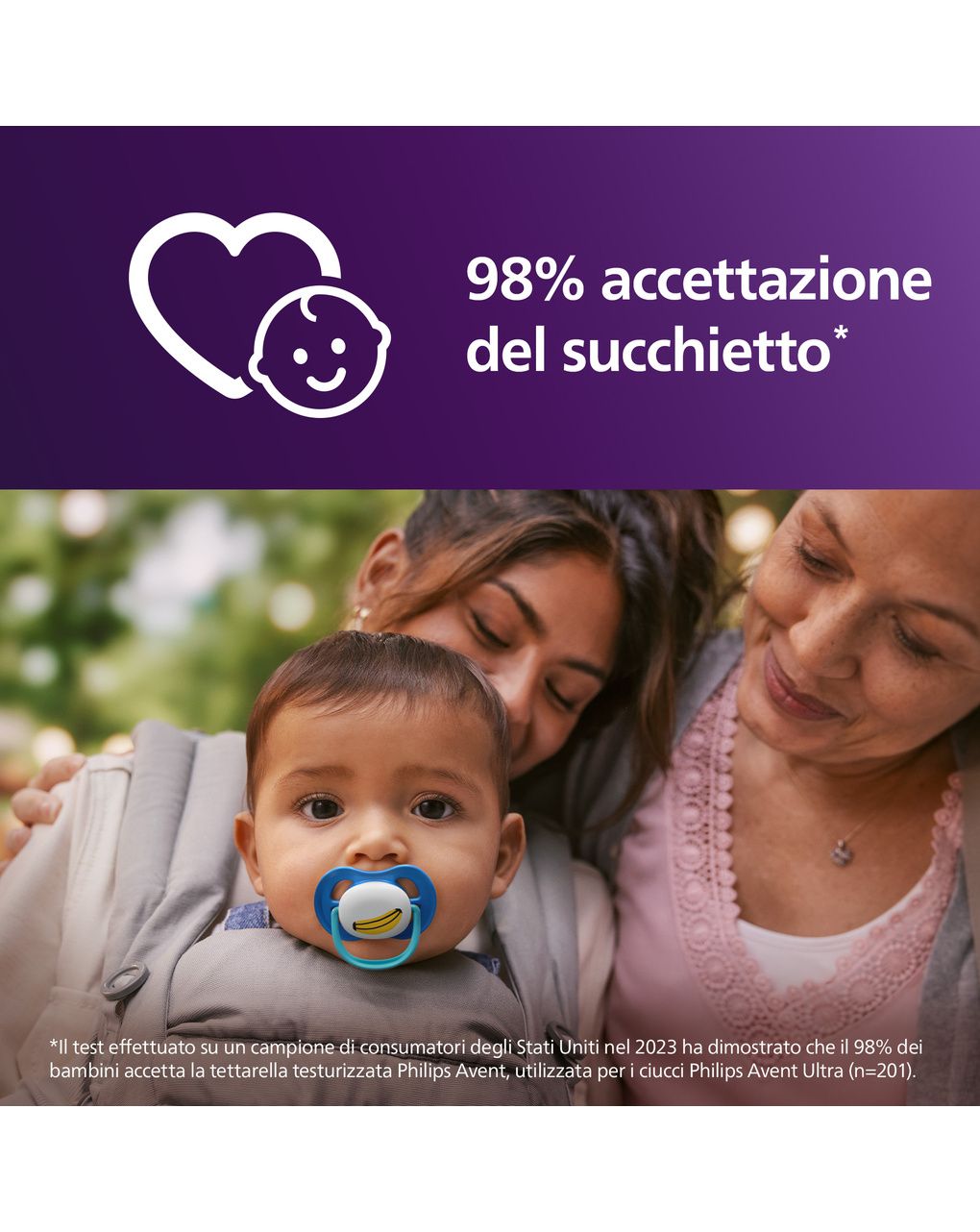 Succhietti ultra air collection 6-18m scimmia e banana, a base vegetale - set da 2 ciucci - philips avent