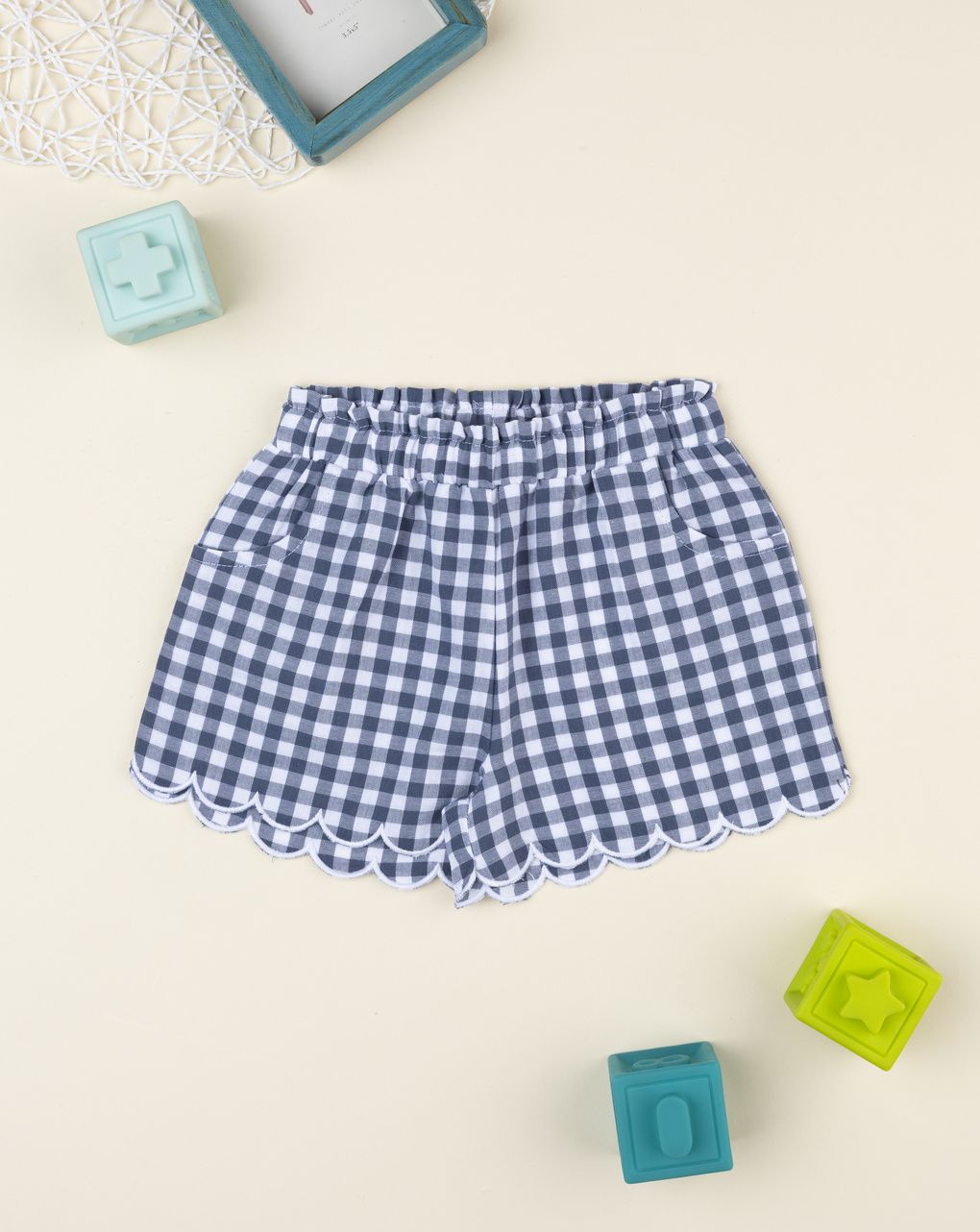 Shorts vichy bimba blu