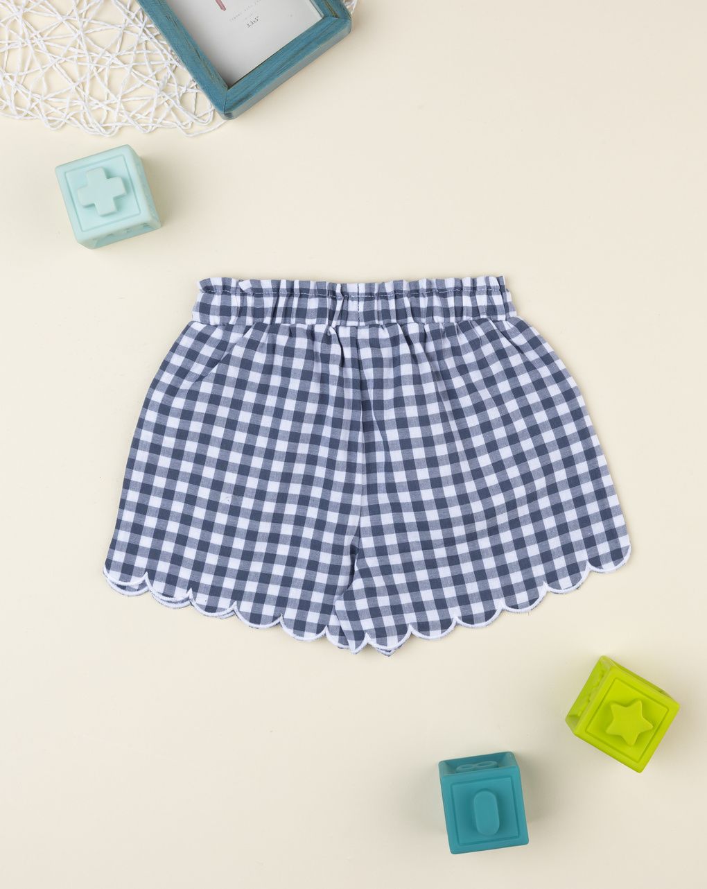 Shorts vichy bimba blu