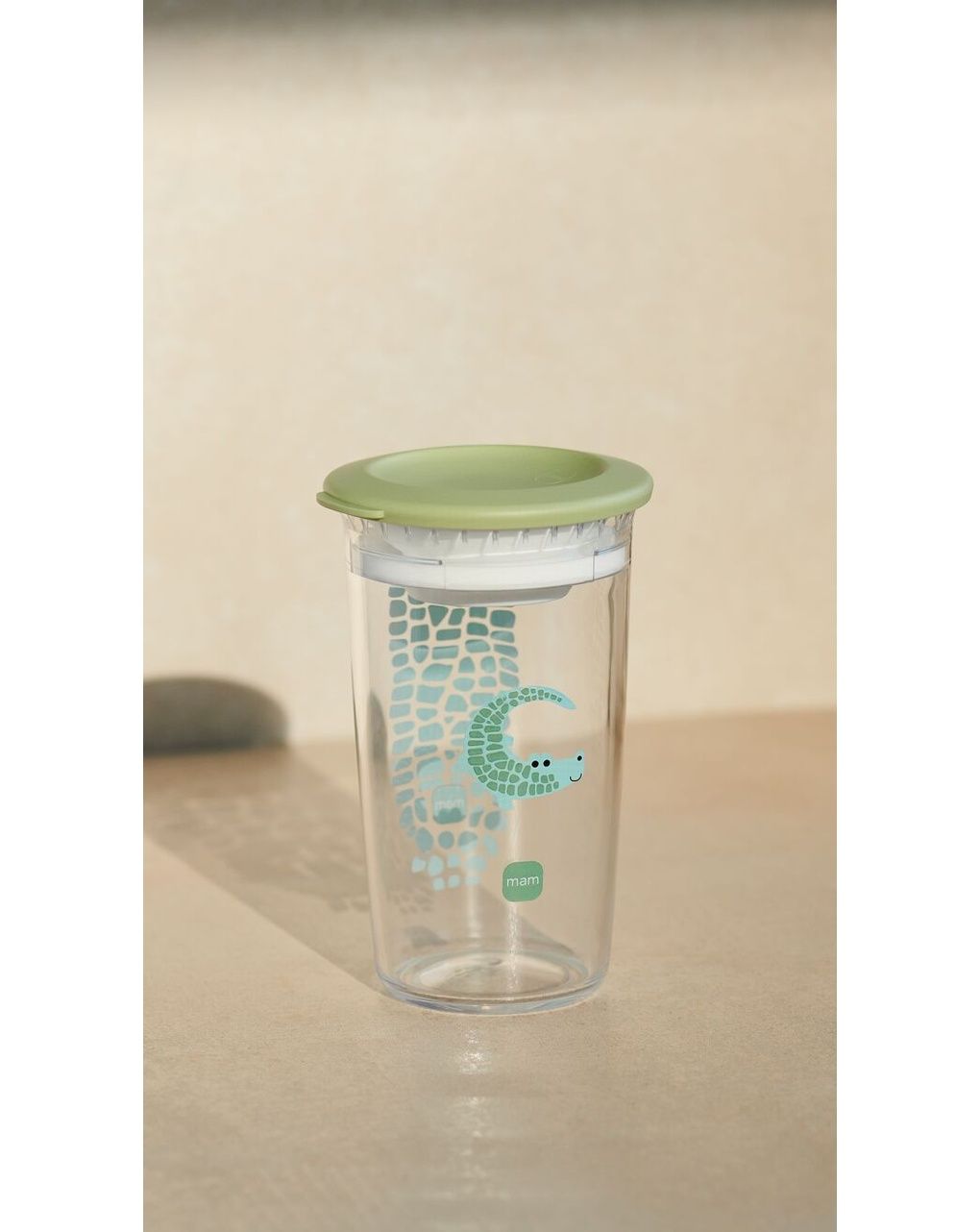Tazza bambini easy to drink cup 360° (290 ml), 8m+ con valvola antigoccia, azzurro-verde - mam