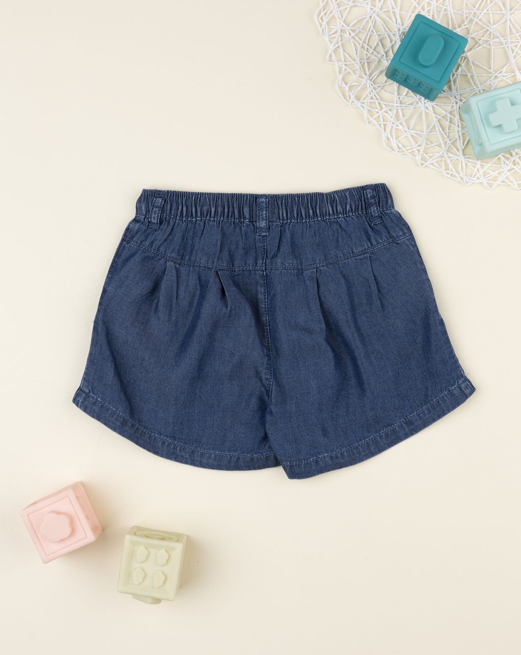 Shorts bimba blu greche