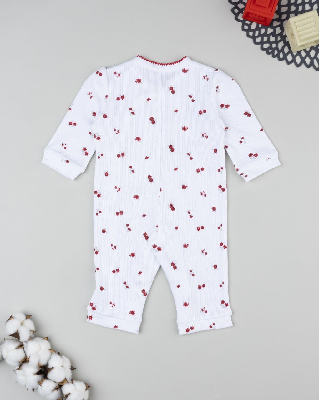 Tutina neonata a costine fiori