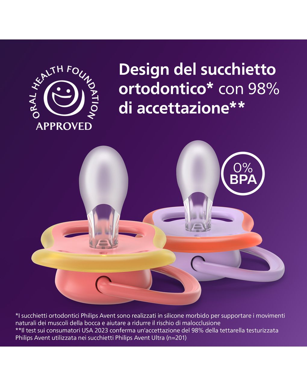 Succhietti ultra air 18m+ camaleonte e scimmia, a base vegetale - set da 2 ciucci - philips avent