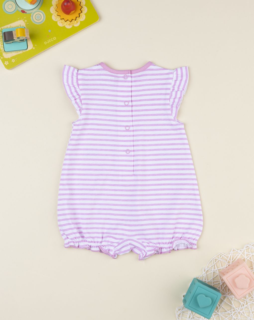 Pagliaccetto bimba rosa rigato fragolina