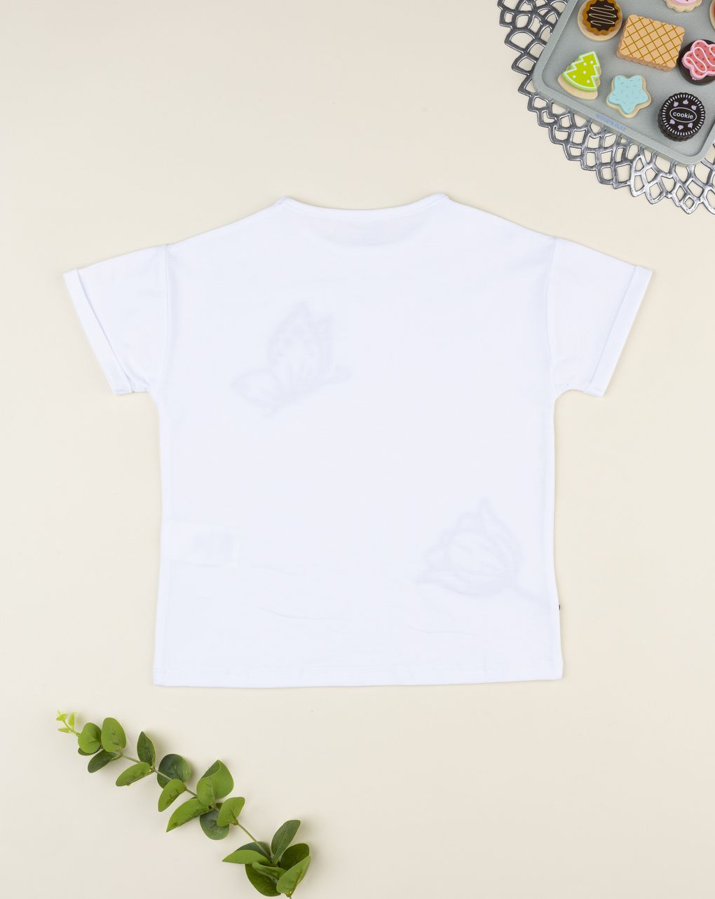 T-shirt bambina bianca/blu