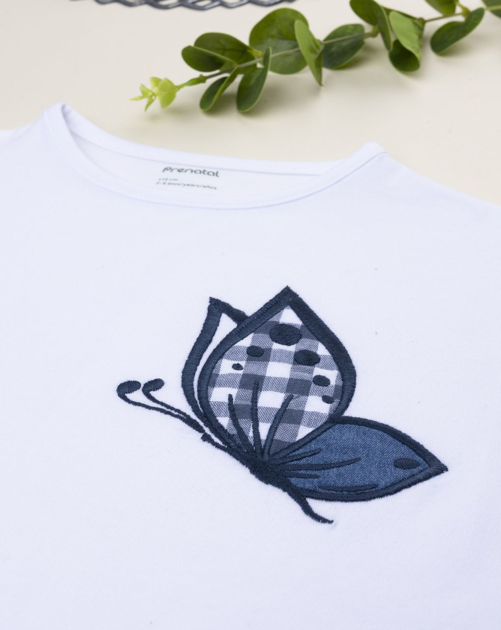 T-shirt bambina bianca/blu