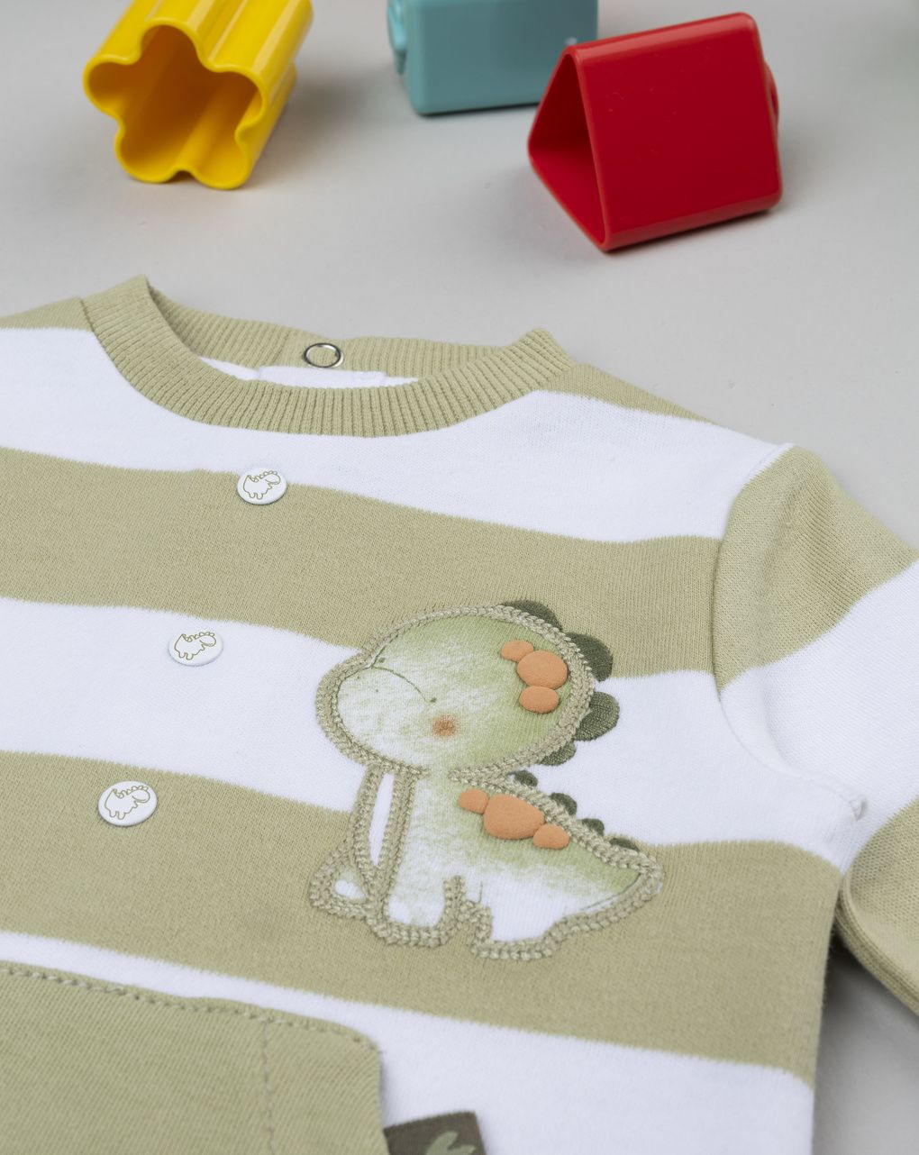 Tutina bimbo rigata bianco/verde