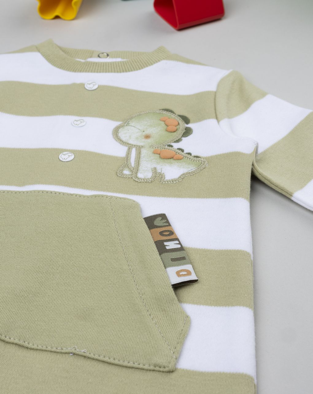 Tutina bimbo rigata bianco/verde