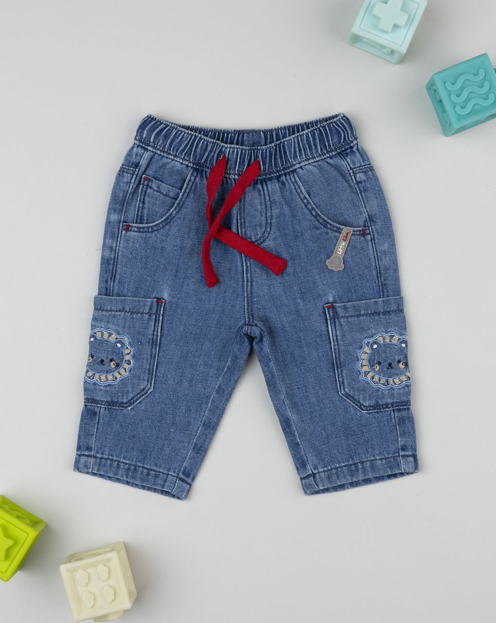 Jeans neonato leoncino