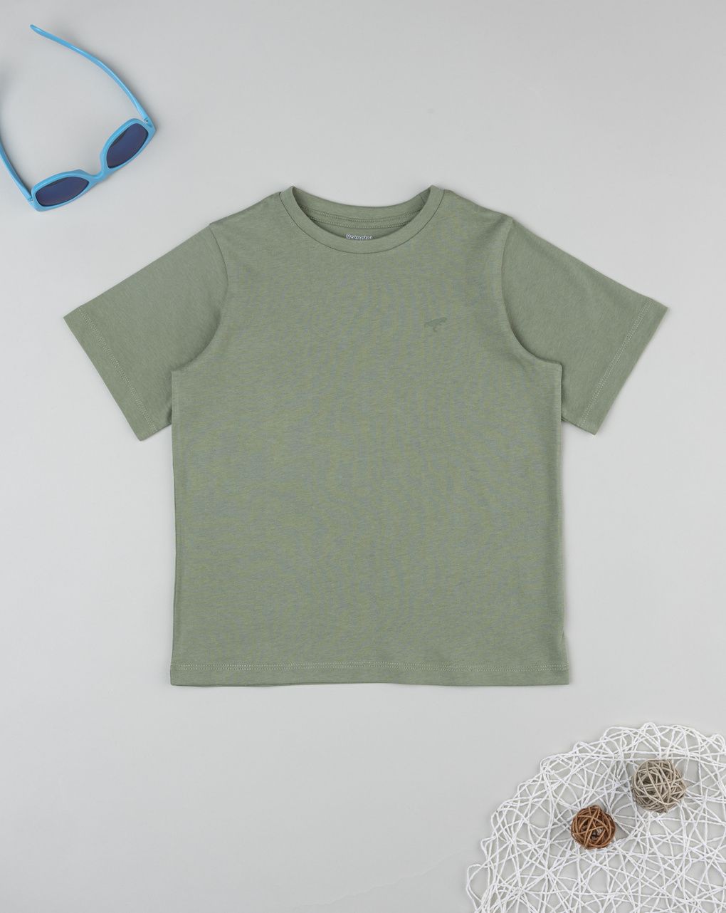 T-shirt mezza manica verde militare bambino