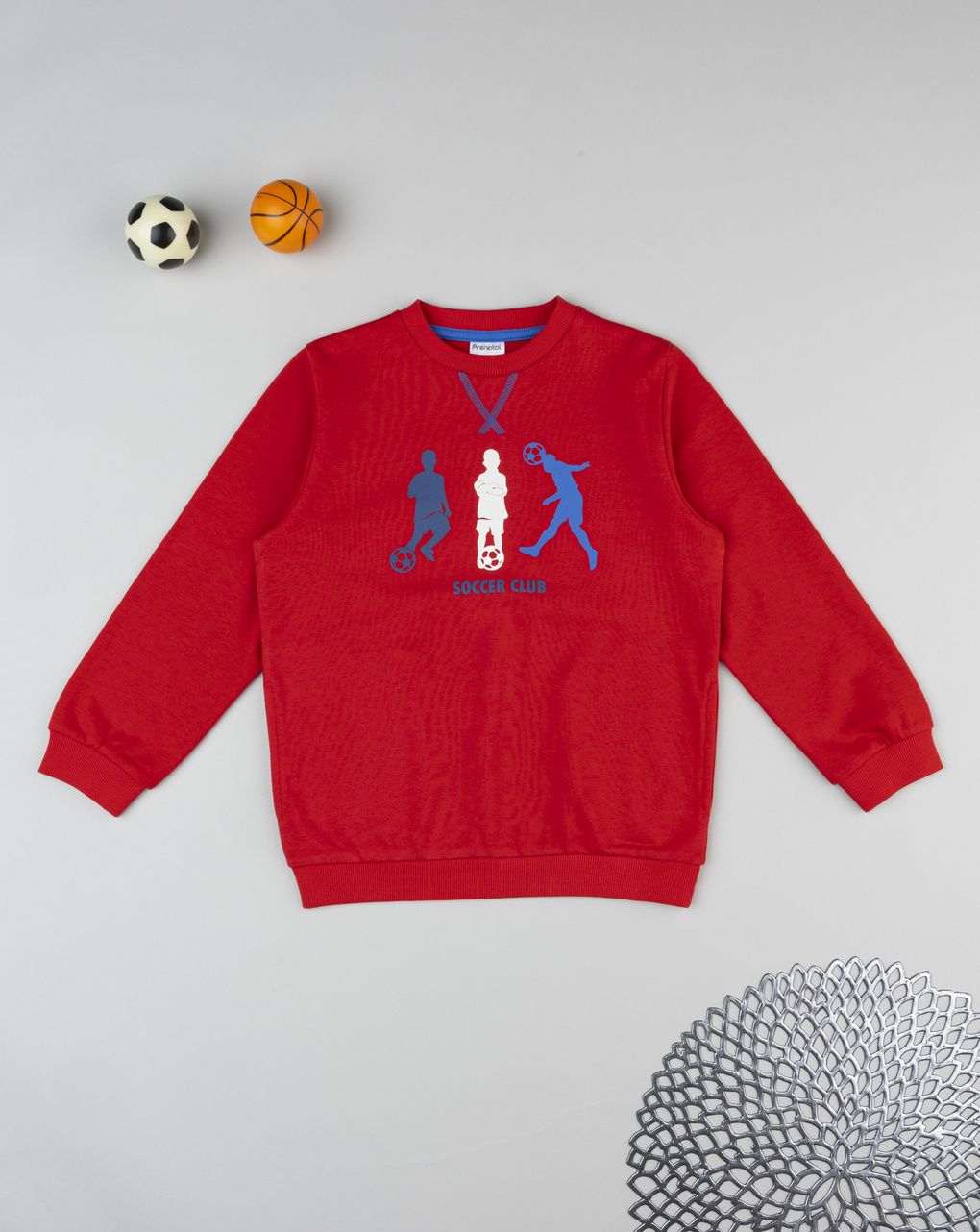 Felpa bambino rossa stampata