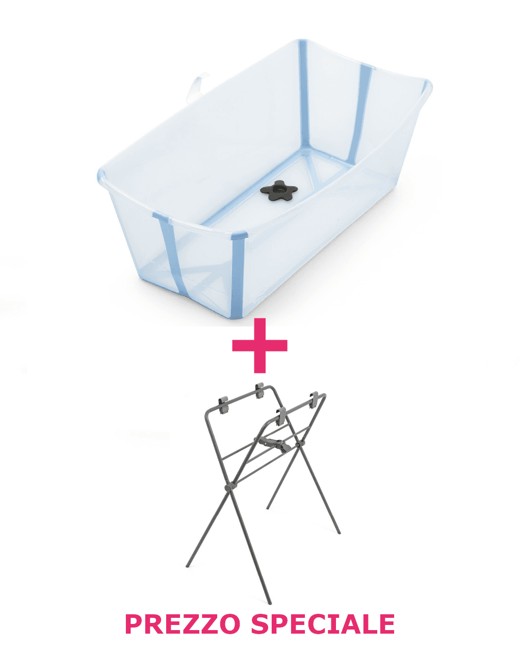 Flexi bath ocean blue + supporto per flexi bath a un prezzo speciale - stokke®