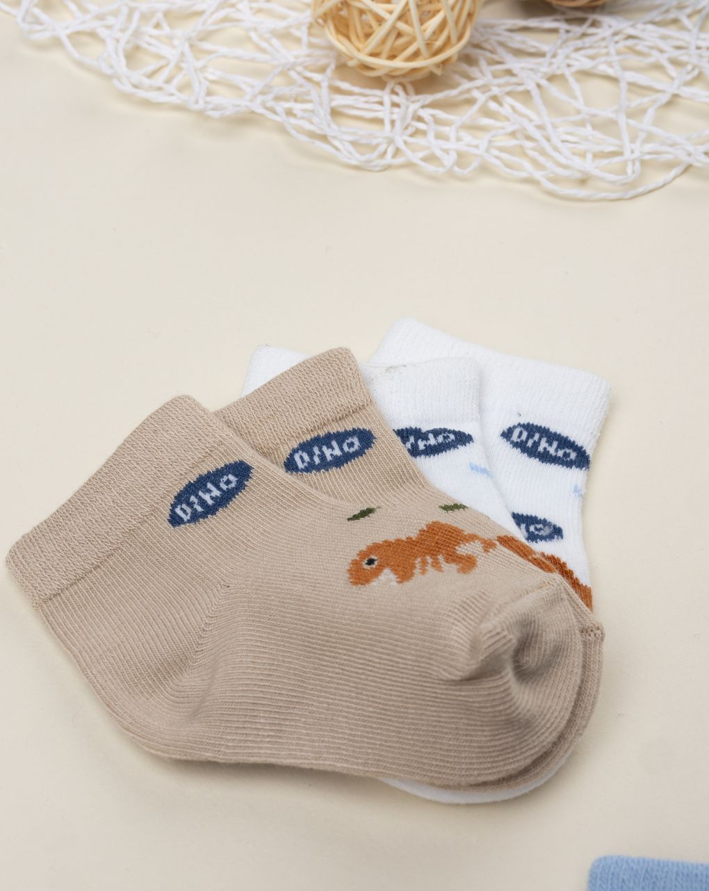 Pack 5 calze bimbo vari colori dinosauri