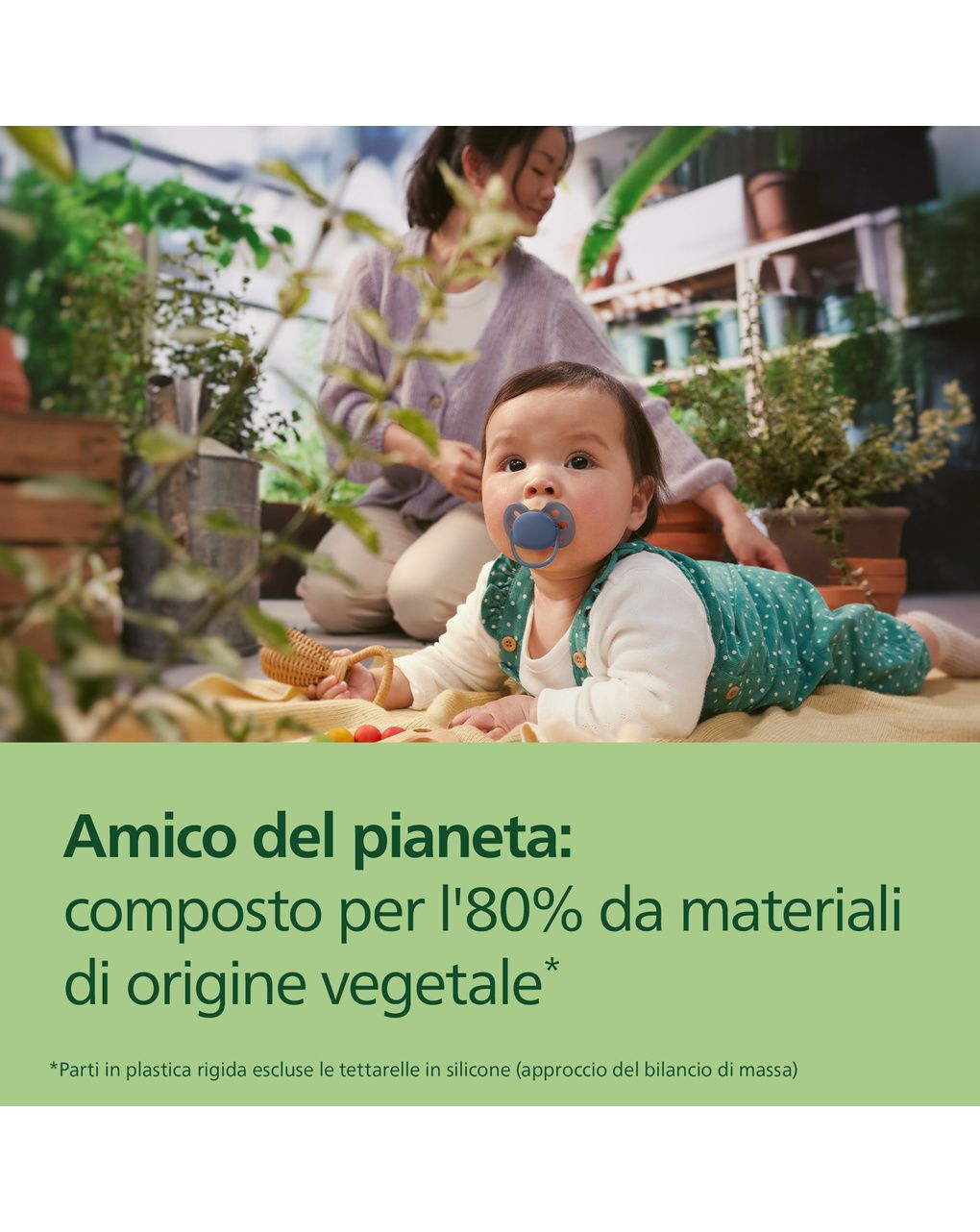 Succhietti ultra soft  6-18m pastello blu e verde, a base vegetale - set da 2 ciucci - philips avent