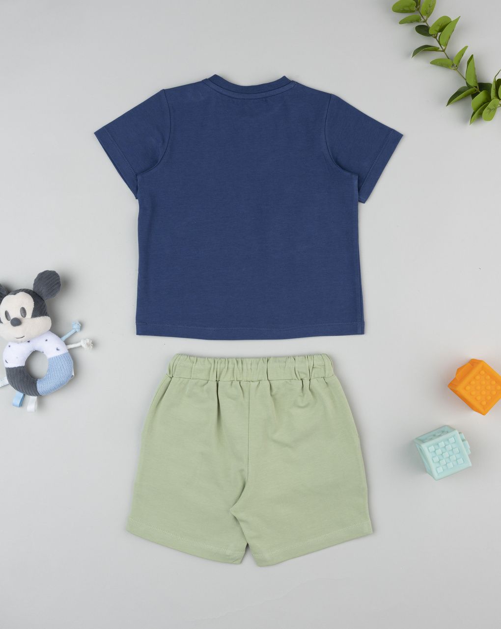 Completo bimbo mickey mouse verde/blu