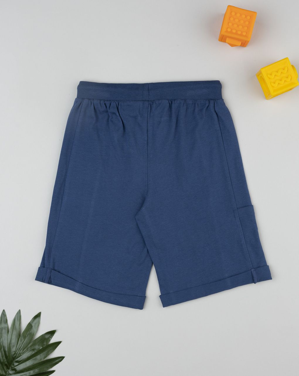 Shorts blu bambino stampa palma