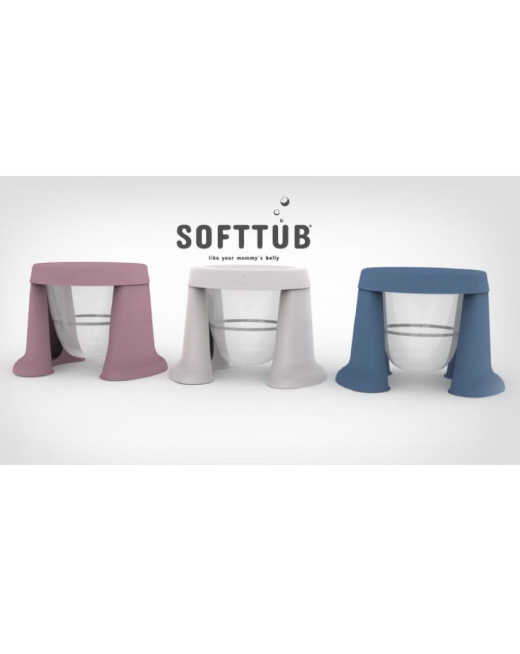 Vaschetta pieghevole salvaspazio azzurra - softtub - tub of the word
