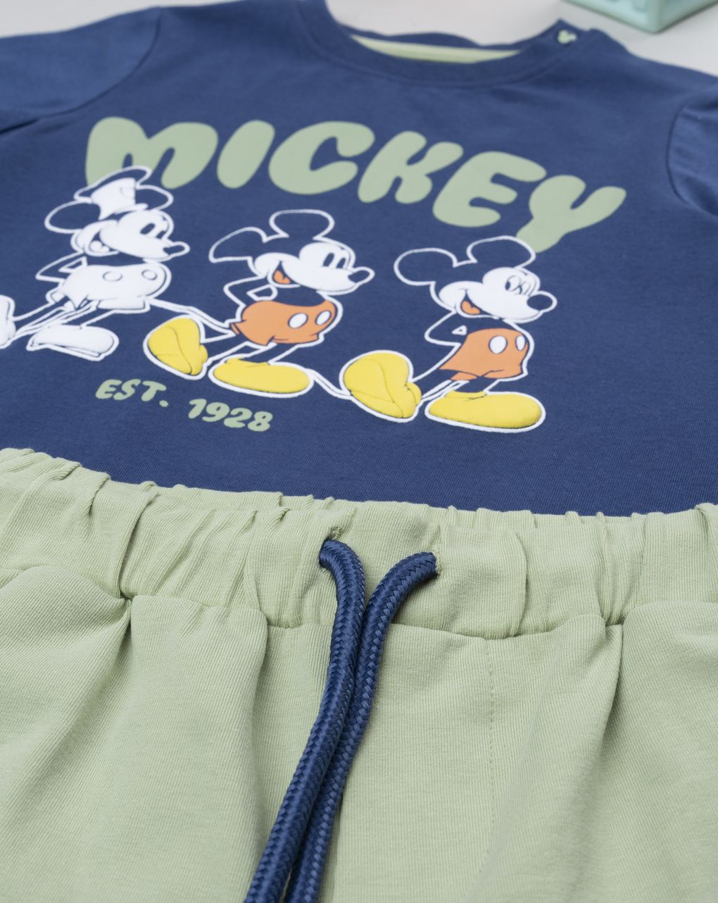 Completo bimbo mickey mouse verde/blu