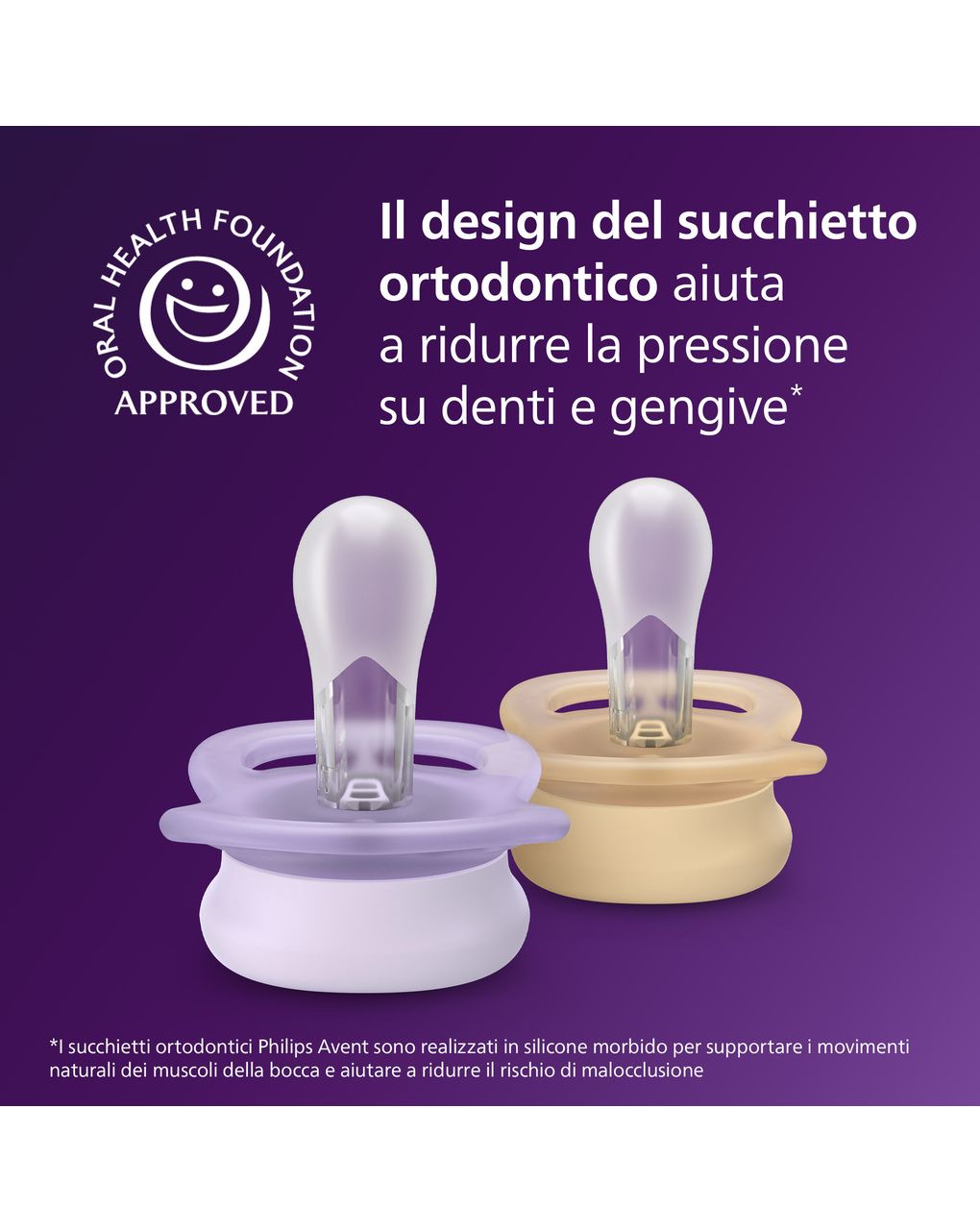 Succhietti ultra start 0-2m day pastello giallo e viola, a base vegetale - set da 2 ciucci - philips avent