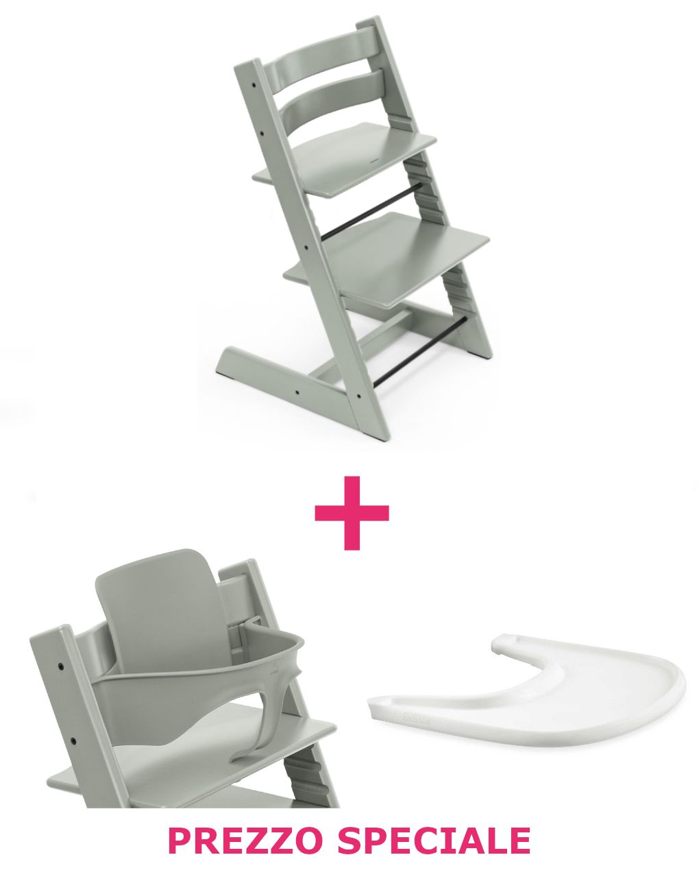 Tripp trapp® glacier green + babyset + vassoio – personalizzabile – stokke®