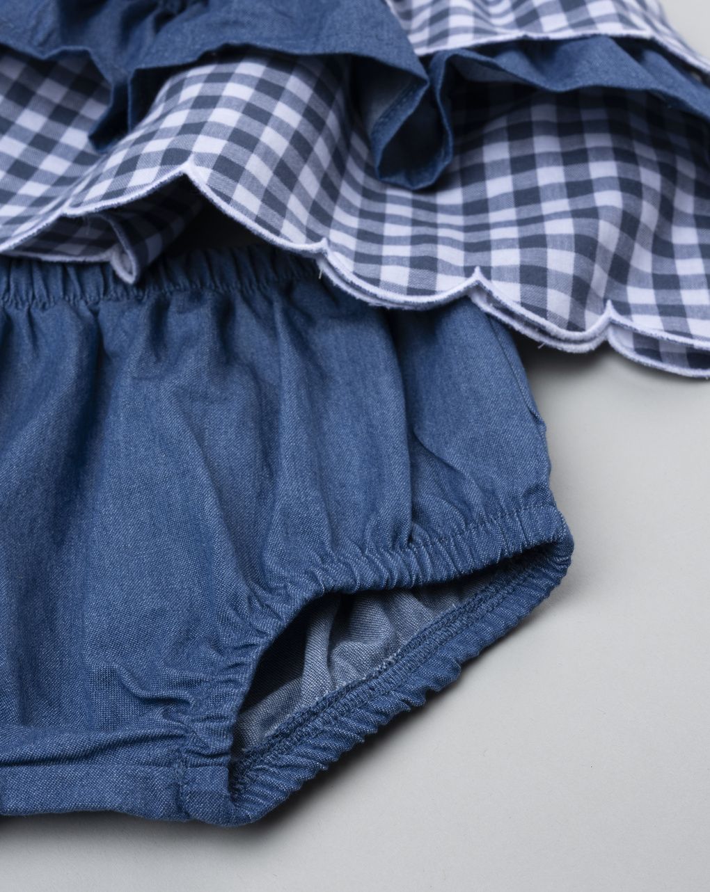 Abito chambray bimba bianco/blu