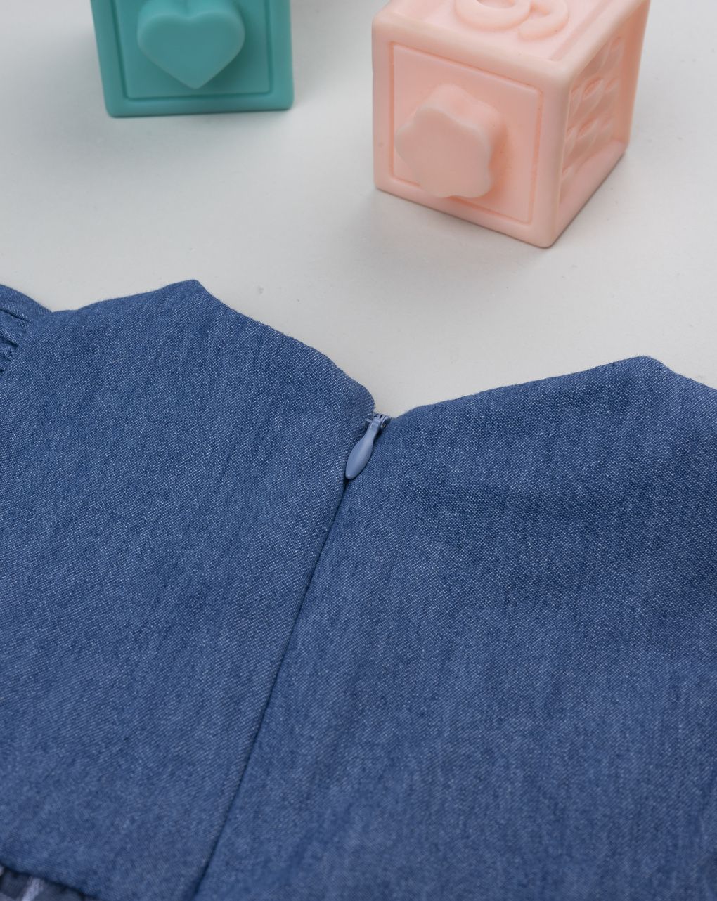 Abito chambray bimba bianco/blu