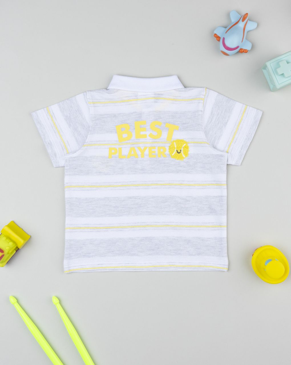 Polo bimbo mickey mouse bianco/grigio