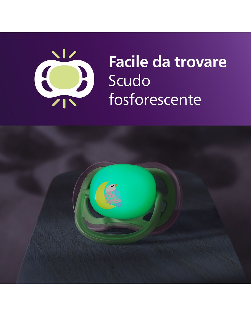 Succhietti ultra air night 6-18m uccellino e farfalla, a base vegetale - set da 2 ciucci - philips avent