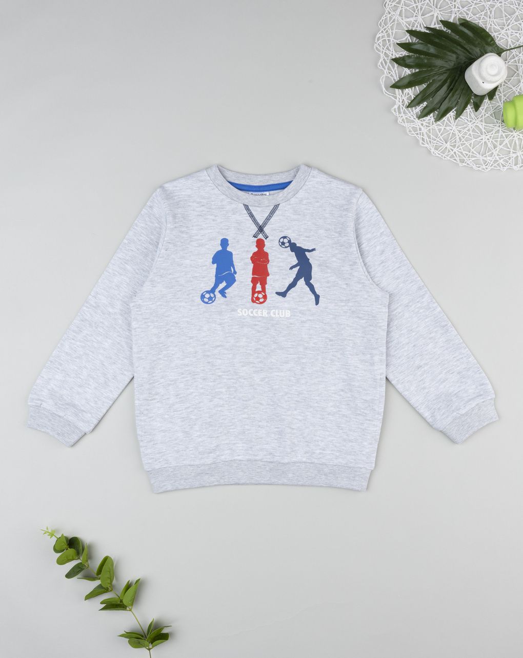 Felpa bambino grigia stampata