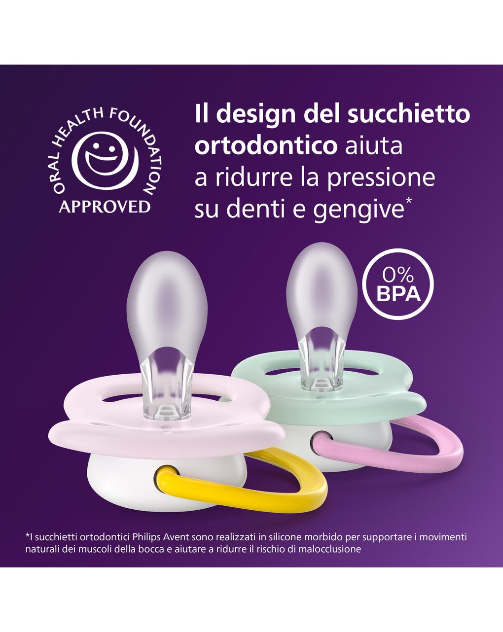 Succhietti ultra air collection 0-6m uccellino e fragola, a base vegetale - set da 2 ciucci - philips avent
