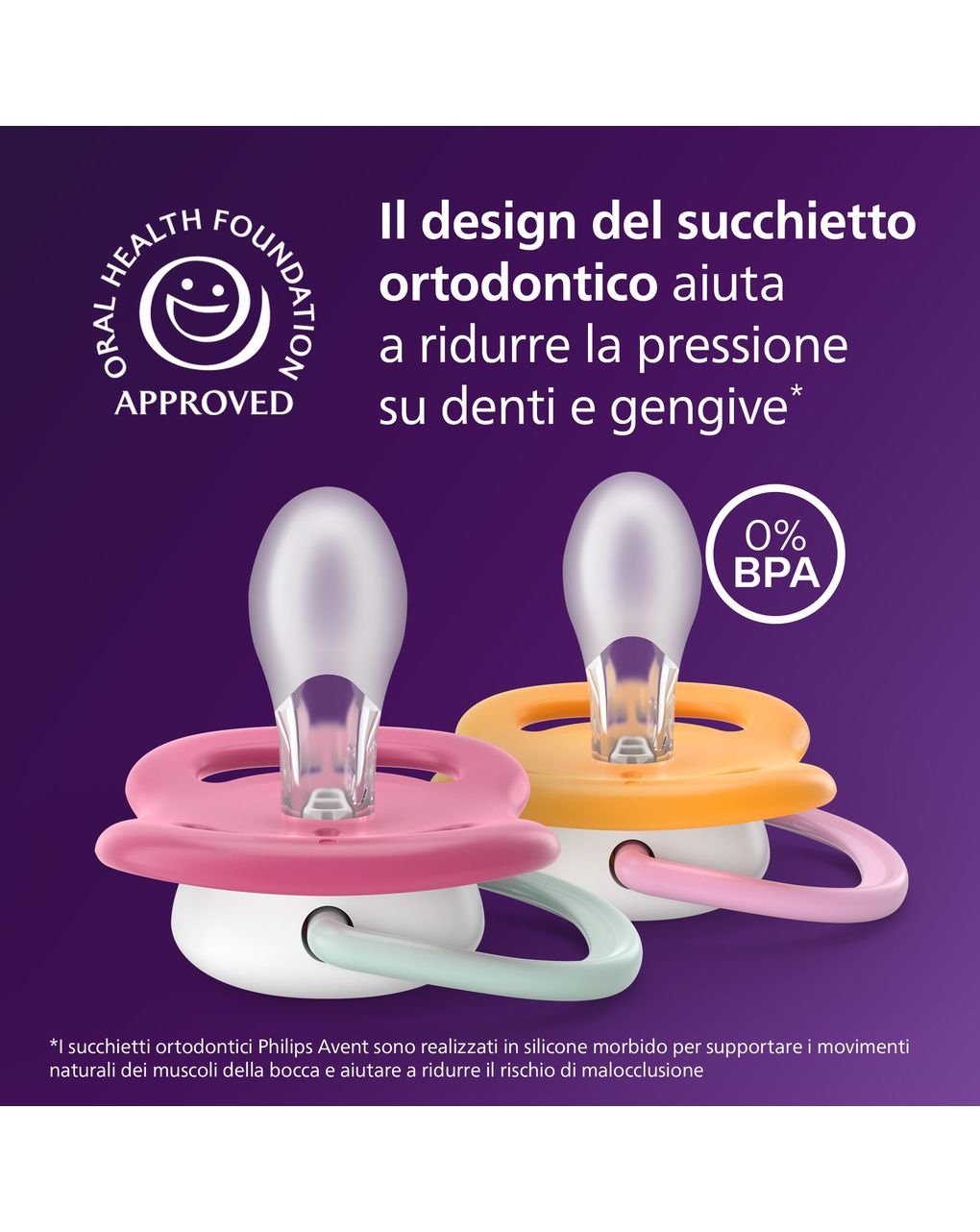 Succhietti ultra air collection 6-18m fiore e coccinella, a base vegetale - set da 2 ciucci - philips avent